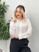 شومیز ساتن طرح دار کد 4301 - تصویر 12