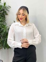 شومیز ساتن طرح دار کد 4301 - تصویر 4