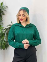 شومیز ساتن طرح دار کد 4301 - تصویر 2