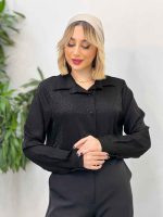 شومیز ساتن طرح دار کد 4301 - تصویر 5