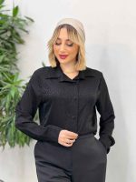 شومیز ساتن طرح دار کد 4301 - تصویر 7