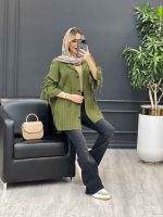 مانتو لینن پلیسه دار کد 4283 - تصویر 15