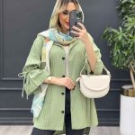 مانتو لینن پلیسه دار کد 4283