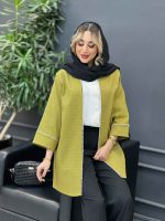 مانتو جلو باز مروارید دوزی کد 4306 - تصویر 5