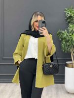 مانتو جلو باز مروارید دوزی کد 4306