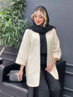 مانتو جلو باز مروارید دوزی کد 4306 - تصویر 6