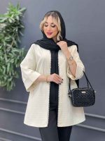 مانتو جلو باز مروارید دوزی کد 4306 - تصویر 2