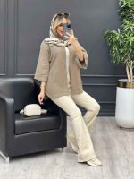 مانتو لینن جیب دکمه کد 4327 - تصویر 17