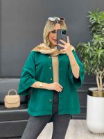 مانتو لینن جیب دکمه کد 4327 - تصویر 14