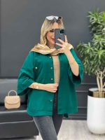 مانتو لینن جیب دکمه کد 4327 - تصویر 7