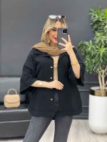 مانتو لینن جیب دکمه کد 4327 - تصویر 13