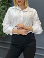 شومیز ساده سفید کد 4328 - تصویر 3