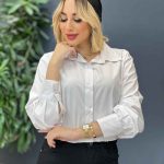شومیز ساده سفید کد 4328