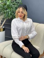 شومیز ساده سفید کد 4328 - تصویر 4
