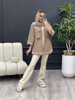 مانتو نوار دوزی دو جیب کد 4290 - تصویر 10