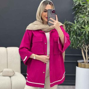 مانتو نوار دوزی دو جیب کد 4290