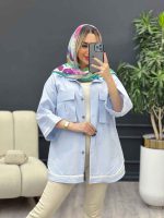مانتو نوار دوزی دو جیب کد 4290 - تصویر 2