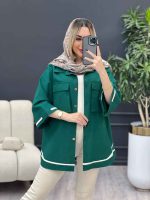 مانتو نوار دوزی دو جیب کد 4290 - تصویر 13