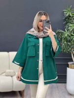 مانتو نوار دوزی دو جیب کد 4290 - تصویر 7