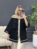 مانتو نوار دوزی دو جیب کد 4290 - تصویر 20