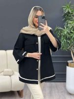 مانتو نوار دوزی دو جیب کد 4290 - تصویر 5