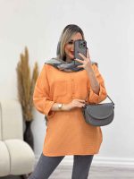 مانتو جلو بسته آستین پیله کد 4350 - تصویر 4