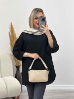 مانتو جلو بسته آستین پیله کد 4350 - تصویر 5