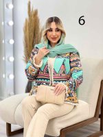 مانتو طرح دار آستین ریش کد 4341 - تصویر 10