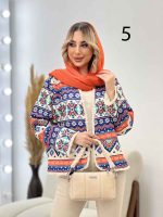 مانتو طرح دار آستین ریش کد 4341 - تصویر 6