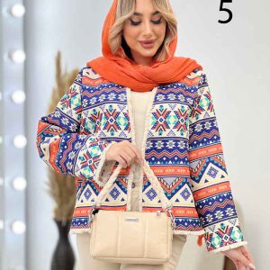 مانتو طرح دار آستین ریش کد 4341