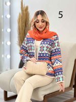 مانتو طرح دار آستین ریش کد 4341 - تصویر 17
