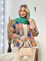 مانتو طرح دار آستین ریش کد 4341 - تصویر 3
