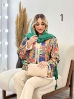 مانتو طرح دار آستین ریش کد 4341 - تصویر 16