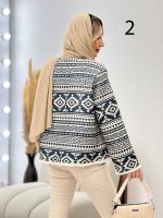 مانتو طرح دار آستین ریش کد 4341 - تصویر 11