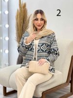 مانتو طرح دار آستین ریش کد 4341 - تصویر 13