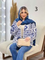 مانتو طرح دار آستین ریش کد 4341 - تصویر 8