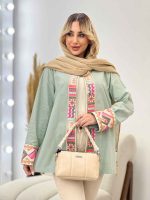 مانتو جلو باز خرجه کار هندی کد 4354 - تصویر 3