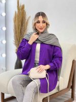 مانتو کتان رنگی دو جیب کد 4333 - تصویر 21