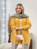 مانتو کتان رنگی دو جیب کد 4333 - تصویر 20