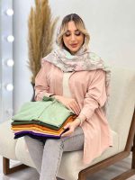 مانتو کتان رنگی دو جیب کد 4333 - تصویر 10