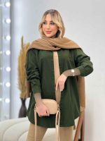 مانتو کتان رنگی دو جیب کد 4333 - تصویر 16