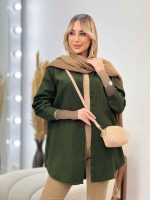 مانتو کتان رنگی دو جیب کد 4333 - تصویر 22