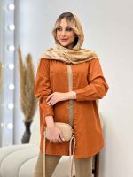 مانتو کتان رنگی دو جیب کد 4333 - تصویر 24