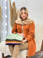 مانتو کتان رنگی دو جیب کد 4333 - تصویر 17