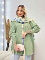 مانتو کتان رنگی دو جیب کد 4333 - تصویر 9