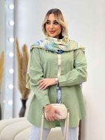 مانتو کتان رنگی دو جیب کد 4333 - تصویر 18