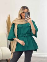 مانتو لینن سرشانه پاگن کد 4358 - تصویر 13