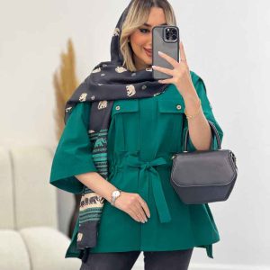مانتو لینن سرشانه پاگن کد 4358