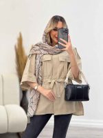 مانتو لینن سرشانه پاگن کد 4358 - تصویر 21