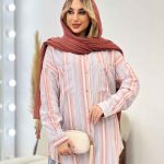 شومیز راه راه دو جیب کد 4361